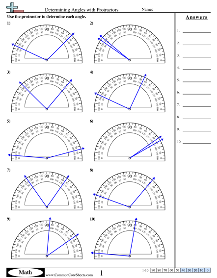 Angles Worksheets | Free - CommonCoreSheets
