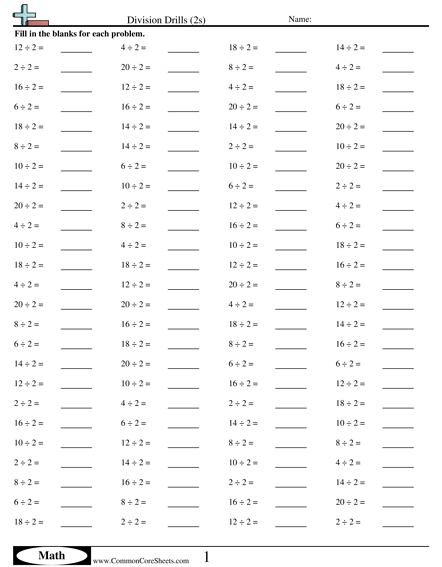 Division Worksheets | Free - CommonCoreSheets