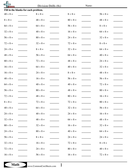 Division Worksheets | Free - CommonCoreSheets