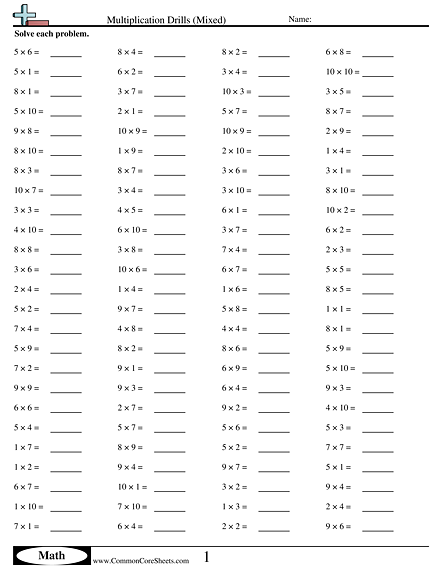 math drills worksheets free commoncoresheets