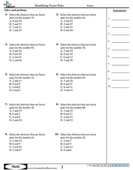 4.oa.4 Worksheets | Free - CommonCoreSheets