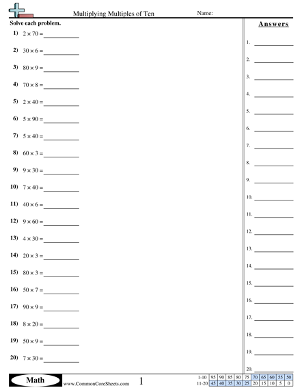 3.nbt.3 Worksheets | Free - CommonCoreSheets