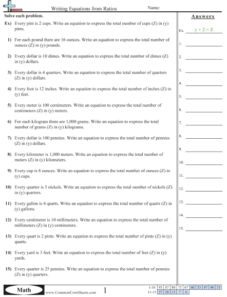 ratio worksheets free commoncoresheets