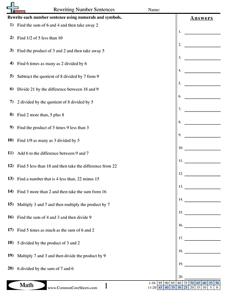 5.oa.2 Worksheets | Free - CommonCoreSheets